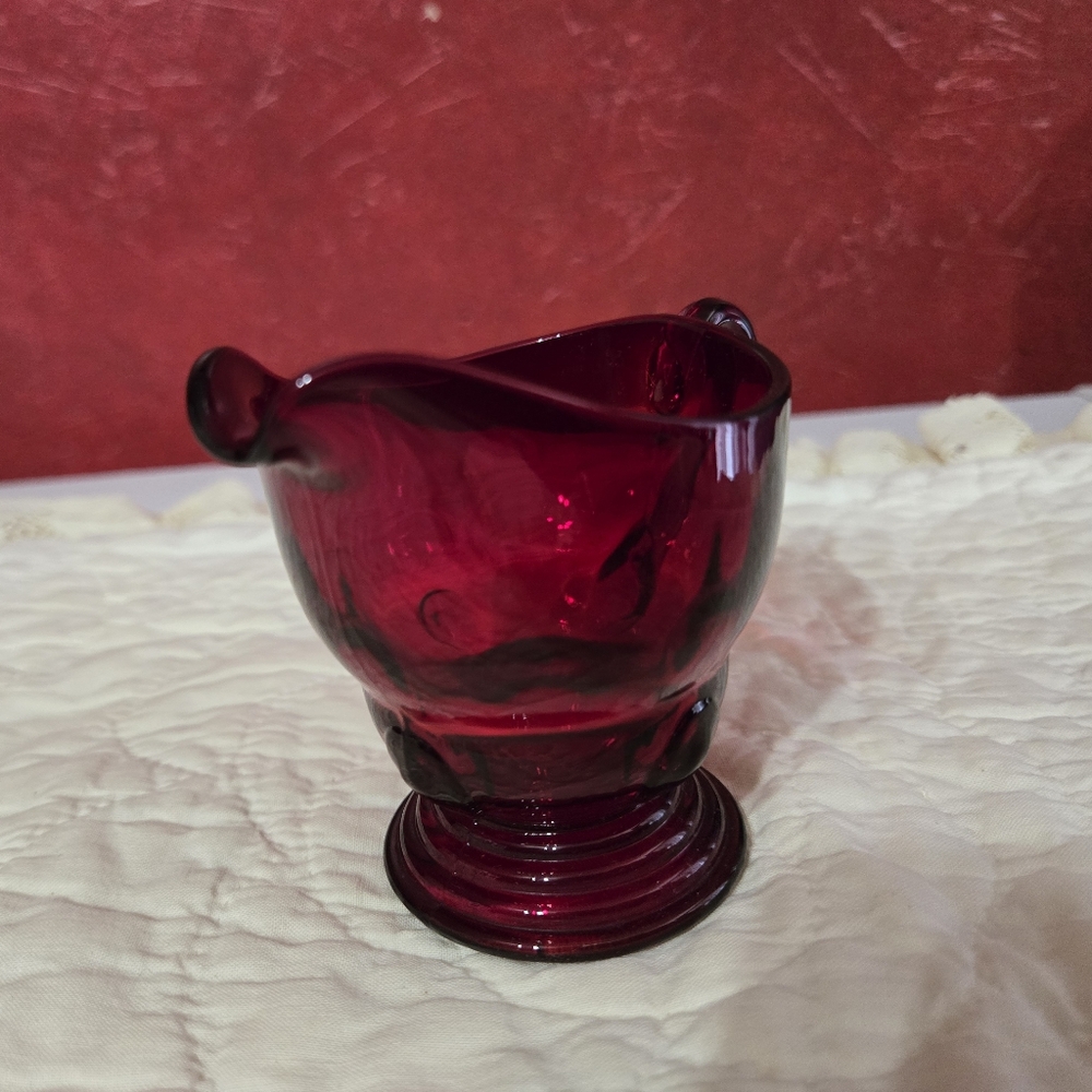 Vintage New Martinsville Ruby Red Mini Creamer - Picture 12 of 12